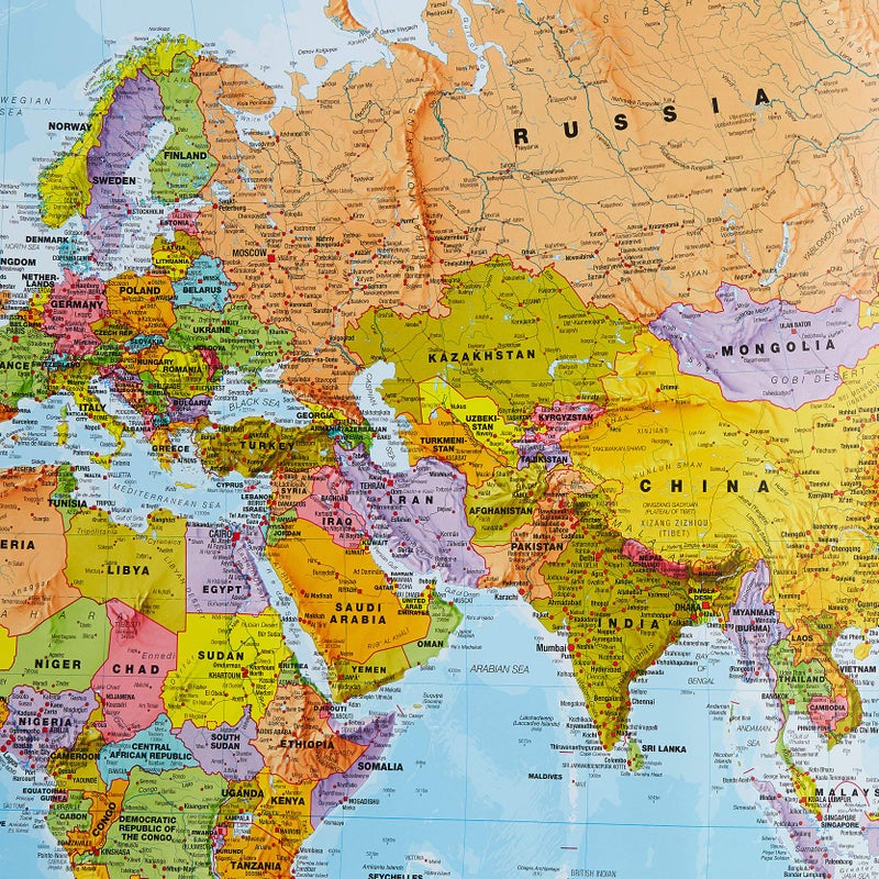 Maps International خريطة العالم الدولية - ملصق خريطة العالم - تغليف أمامي - 47 × 33 - محدث 2025 - Image 5